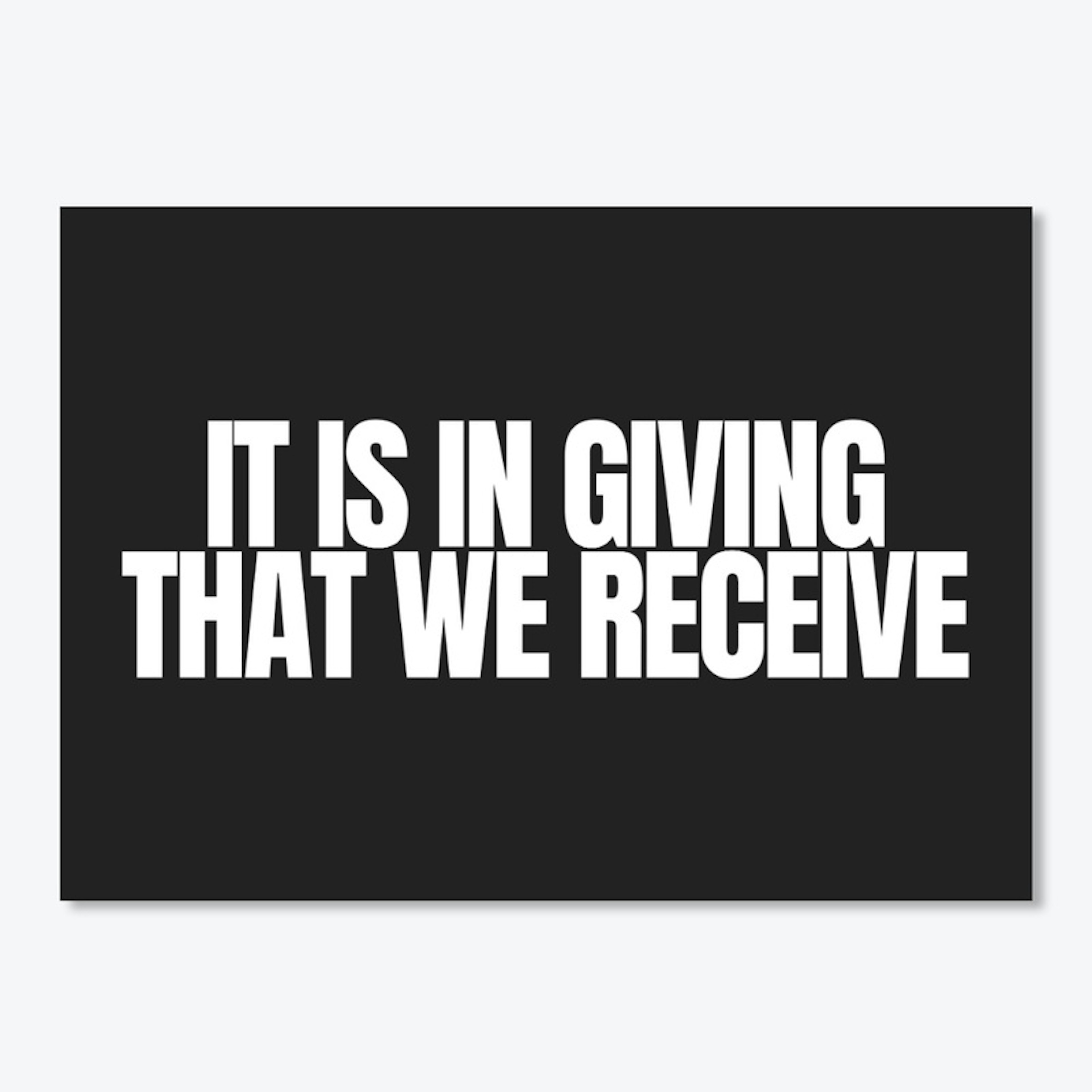  'It Is In Giving...'  stickers