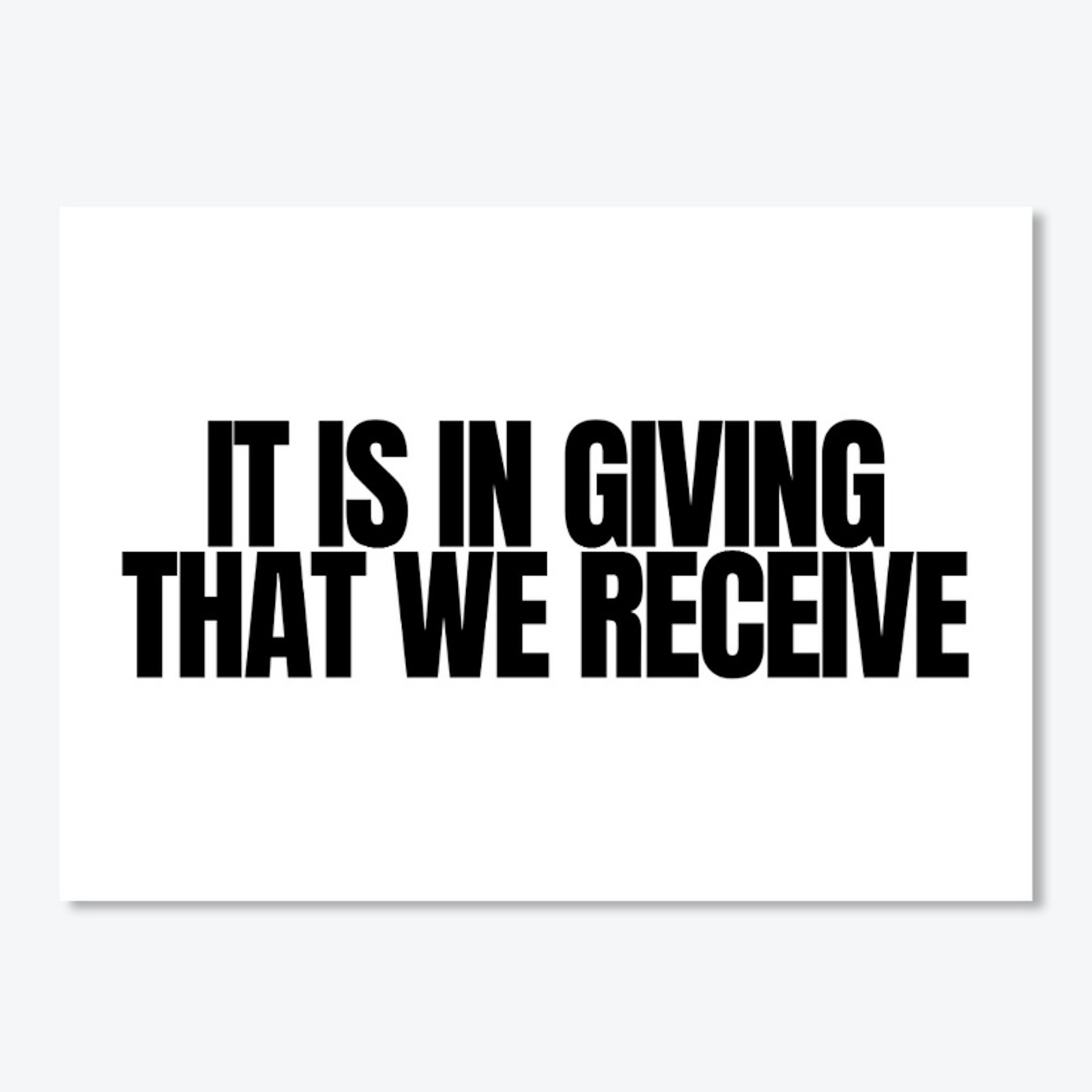  'It Is In Giving ...'  stickers