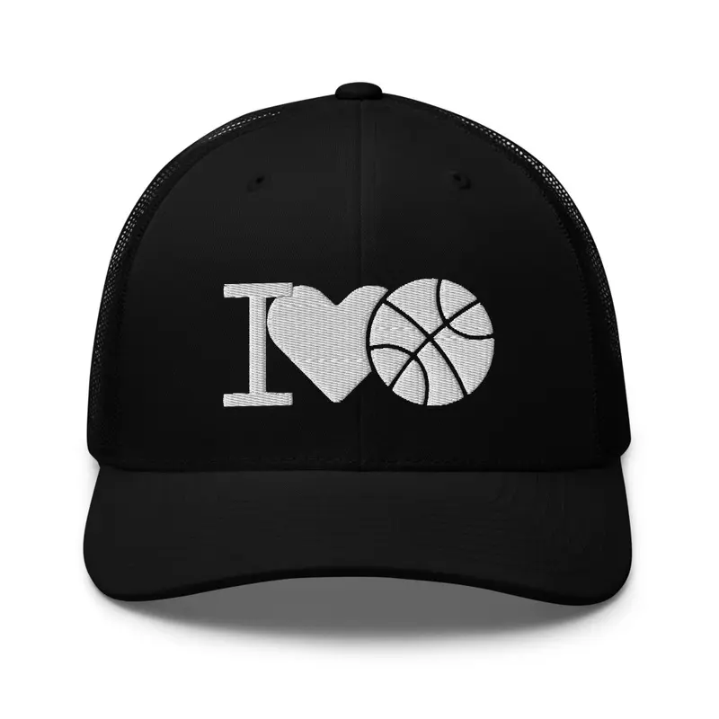 'I Love Basketball' Trucker hat