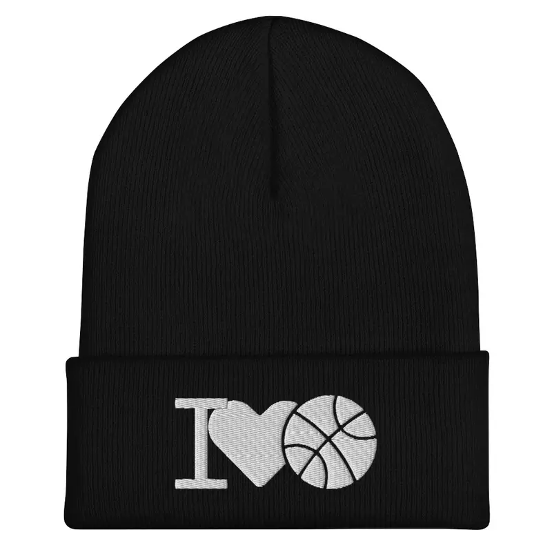 'I Love Basketball' beanie