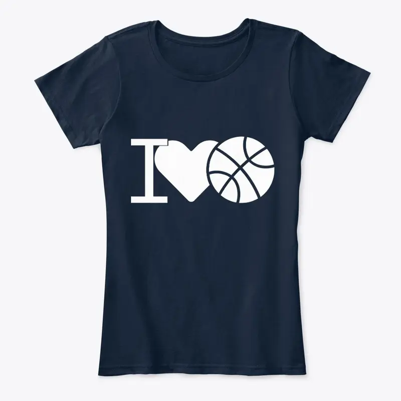 'I Love Basketball' women's tees