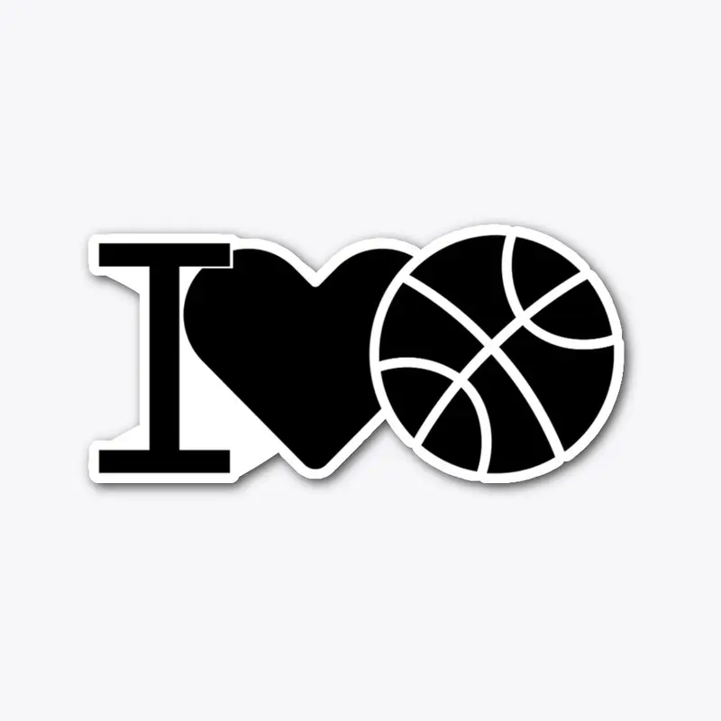 'I Love Basketball' stickers