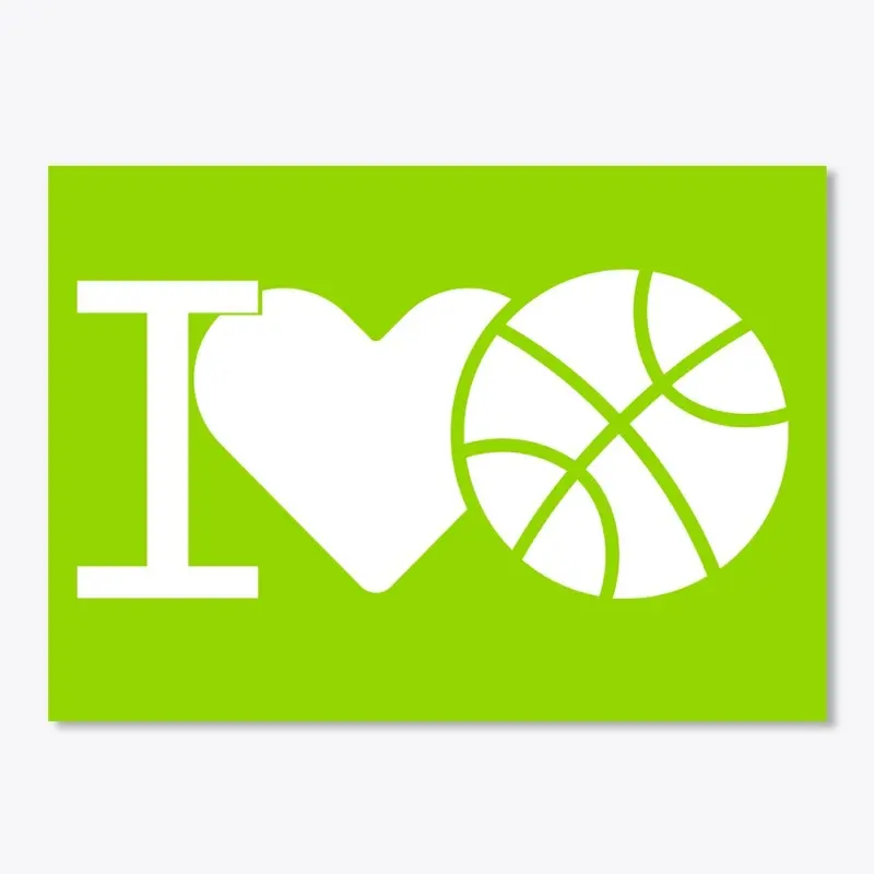 'I Love Basketball' stickers