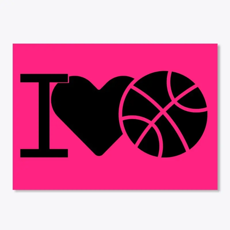 'I Love Basketball' stickers