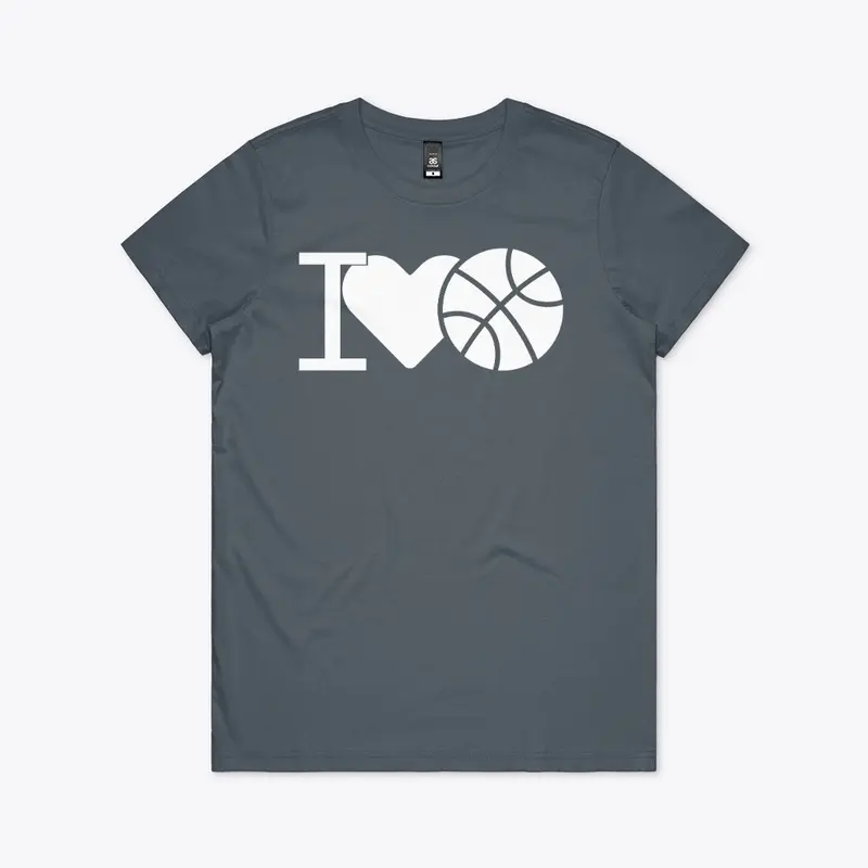 'I Love Basketball' women's tees